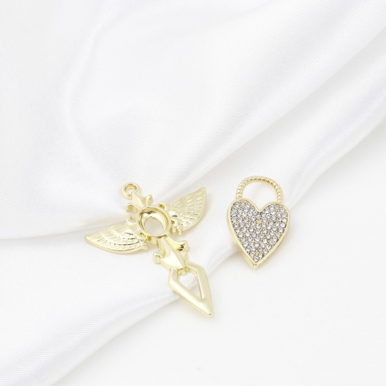 Picture of Zinc Based Alloy Fairy Tale Collection Pendants Gold Plated Scepter Heart