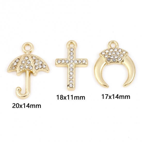 Picture of Zinc Based Alloy Micro Pave Charms Gold Plated