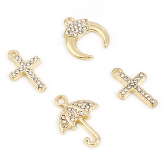 Picture of Zinc Based Alloy Micro Pave Charms Gold Plated