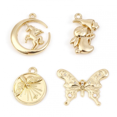 Zinc Based Alloy Charms Gold Plated Animal Insect