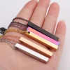 Picture of Stainless Steel Necklace Multicolor Rectangle Blank Stamping Tags Four Sides 45cm(17 6/8") long