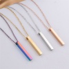 Picture of Stainless Steel Necklace Multicolor Rectangle Blank Stamping Tags Four Sides 45cm(17 6/8") long