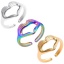 Immagine di Acciaio Inossidabile Stile Ins Aperto Regolabile Anello Multicolore Cuore Mano gesto 18.1mm (taglia di US: 8), 1 Pz