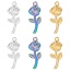 Immagine di Acciaio Inossidabile Charms Rosa Multicolore 24mm x 10mm, 2 Pz