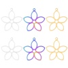 Picture of Stainless Steel Charms Multicolor Flower Hollow 26mm x 25mm
