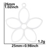 Picture of Stainless Steel Charms Multicolor Flower Hollow 26mm x 25mm