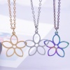 Picture of Stainless Steel Charms Multicolor Flower Hollow 26mm x 25mm