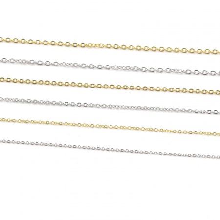 Colliers en Acier Inoxydable Chaîne Maille Forçat Multicolore 40cm long, 3 Pièces