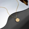 Bild von Hypoallergenic Simple & Casual Birth Month Flower 14K Gold Plated Copper Link Cable Chain Round Flower Pendant Necklace For Women Birthday 42cm(16 4/8") long
