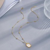 Hypoallergenic Stylish Birth Month Flower Gold Plated & Silver Tone 304 Stainless Steel Ball Chain Oval Flower Pendant Necklace For Women Birthday 46cm(18 1/8") long の画像