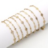 Picture of 1 Piece Vacuum Plating 304 Stainless Steel Anklet Gold Plated Flower Evil Eye