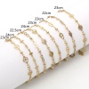 Picture of 1 Piece Vacuum Plating 304 Stainless Steel Anklet Gold Plated Flower Evil Eye