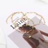 Picture of 1 Piece Vacuum Plating 304 Stainless Steel Anklet Gold Plated Flower Evil Eye