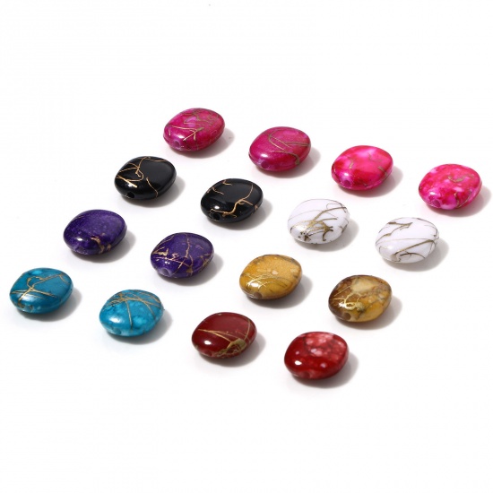 Picture of Acrylic Beads Square Multicolor Drawbench About 12mm x 11mm