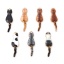Image de Pendentifs en Alliage de Zinc Chat Doré Multicolore Émail 3.5cm x 1cm, 10 Pcs