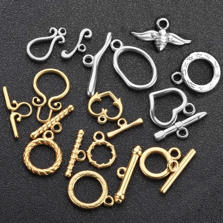 304 Stainless Steel Toggle Clasps Geometric Multicolor