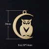 ステンレス鋼 ハロウィン チャーム 月 多色 フクロウ 20mm x 14mm、 5 個 の画像