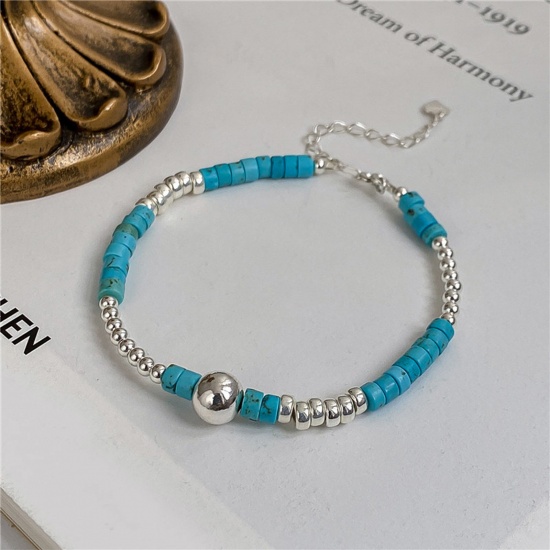 Image de Perles en Turquoise ( Synthétique) Style Ins Roue Multicolore 4mm x 2mm, 1 Enfilade