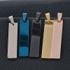Picture of 201 Stainless Steel Pendants Rectangle Multicolor Blank Stamping Tags Two Sides 4.5cm x 1cm