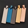Picture of 201 Stainless Steel Pendants Rectangle Multicolor Blank Stamping Tags Two Sides 4.5cm x 1cm