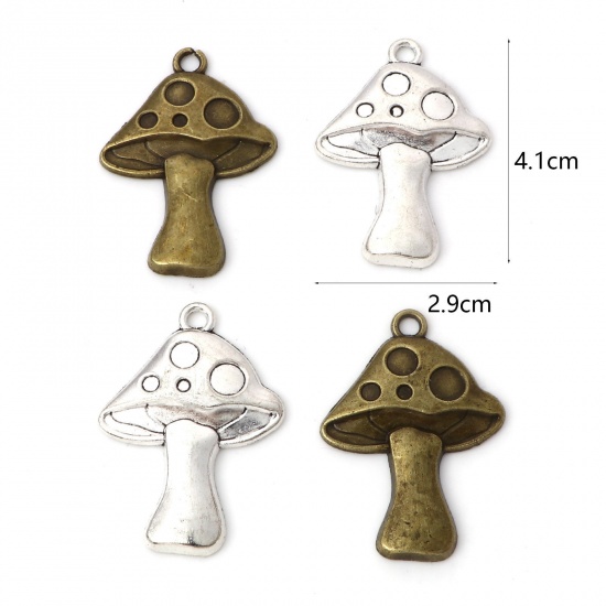 Picture of Zinc Based Alloy Pendants Multicolor Mushroom 4.1cm x 2.9cm