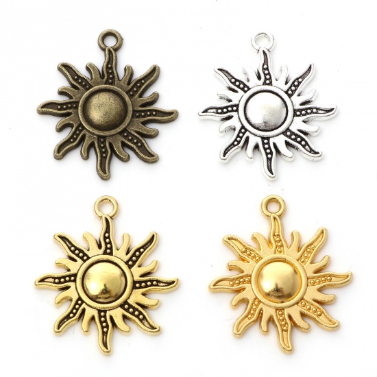 Picture of Zinc Based Alloy Galaxy Charms Multicolor Sun 28mm x 25mm