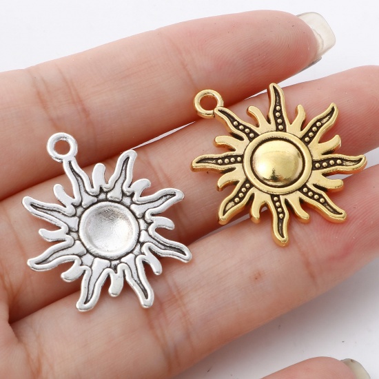 Picture of Zinc Based Alloy Galaxy Charms Multicolor Sun 28mm x 25mm