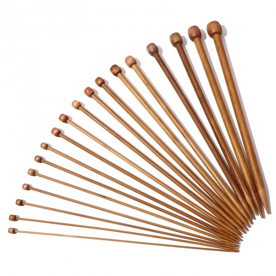 Picture of Bamboo Single Pointed Knitting Needles Brown 25cm(9 7/8") long