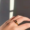 Bild von Titan Edelstahl Ins Stil Uneinstellbar Ring Vergoldet Rund Hexagramm 1 Stück