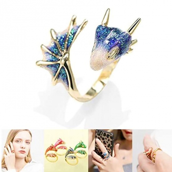 Picture of Gothic Open Adjustable Wrap Rings Multicolor Dragon 1 Piece