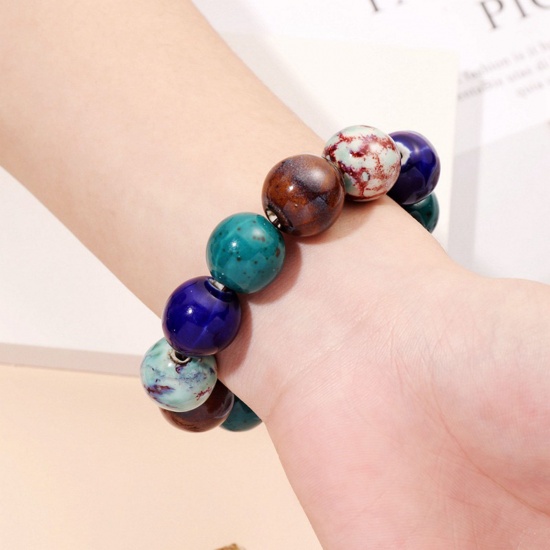Picture of Ceramic Ethnic Dainty Bracelets Delicate Bracelets Beaded Bracelet Multicolor 19cm(7 4/8") long
