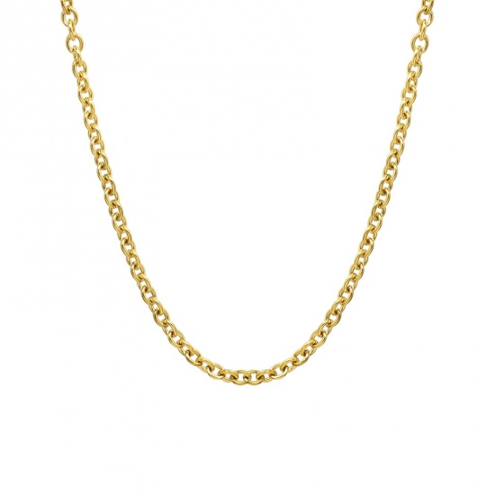 Picture of Eco-friendly Simple & Casual Stylish 18K Real Gold Plated 304 Stainless Steel Link Chain Necklace For Women