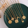 Изображение Экологичный Простой & повседневный Стильный 18K настоящее золото с покрытием 304 Нержавеющая Сталь Цепи Ожерелья Для женщин 1 ШТ
