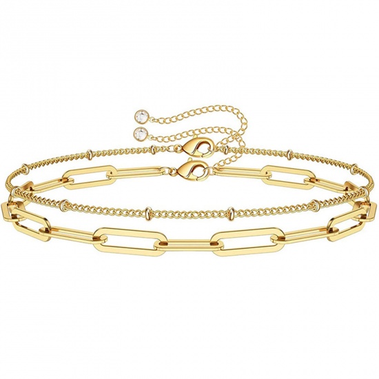 Picture of 304 Stainless Steel Hip-Hop Link Chain Bracelets Gold Plated