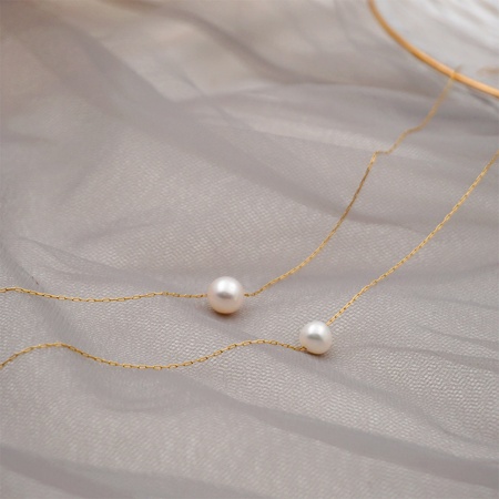 Respetuoso del Medio Ambiente Elegante Clásico 18k Chapado en Oro Perlas de Agua Dulce Cable Cadena Cruz Ronda Collar con Colgante Para Mujeres 1 Unidad