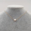 Picture of Eco-friendly Dainty Classic 18K Gold Plated Freshwater Cultured Pearl Link Cable Chain Round Pendant Necklace For Women