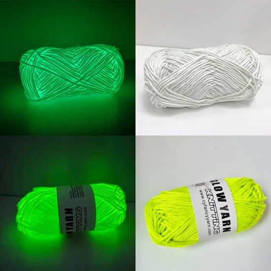 Picture of Polyester Super Soft Knitting Yarn Multicolor Glow In The Dark Luminous 2mm - 2.5mm