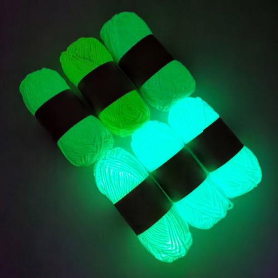 Picture of Polyester Super Soft Knitting Yarn Multicolor Glow In The Dark Luminous 2mm - 2.5mm