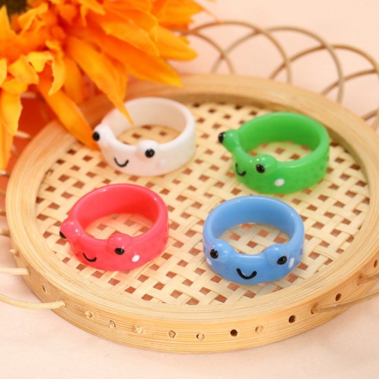 Picture of Resin Cute Unadjustable Rings Multicolor Animal