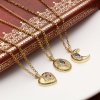 Picture of Brass Micro Pave Charms Gold Plated Clear & Blue Cubic Zirconia