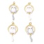 Picture of Brass Pendants Gold Plated Cat Animal Enamel Black Rhinestone 3.3cm x 1.6cm