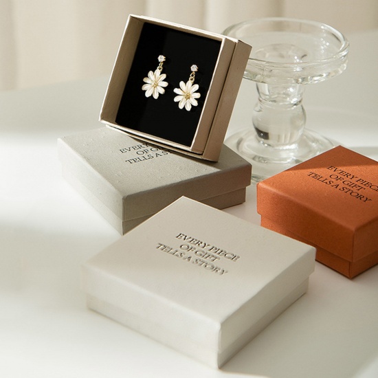Picture of Paper Jewelry Gift Boxes Square Multicolor 7.5cm x 7.5cm x 3.5cm 