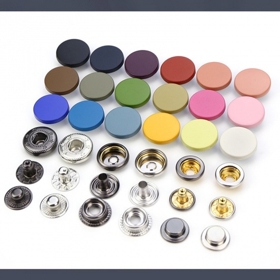 Picture of Alloy Metal Snap Fastener Buttons Painted 15mm Dia.