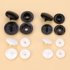 Picture of Plastic Snap Fastener Buttons Round Black & White 100 Sets