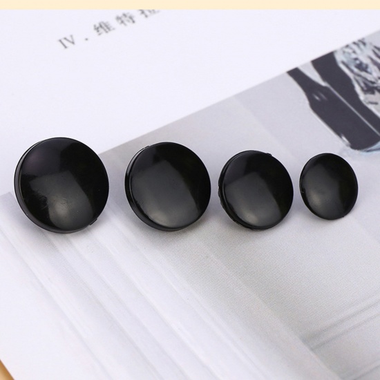 Picture of Plastic Snap Fastener Buttons Round Black & White 100 Sets