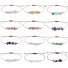 Picture of Natural Gemstone Boho Chic Bohemia Adjustable Braided Bracelets Multicolor Chip Beads 30cm(11 6/8") long