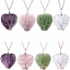 Picture of Gemstone ( Natural ) Wire Wrapped Pendants Multicolor Heart 37mm x 31mm