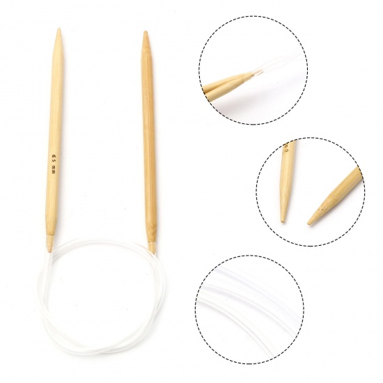 Picture of Bamboo & Plastic Circular Knitting Needles Beige