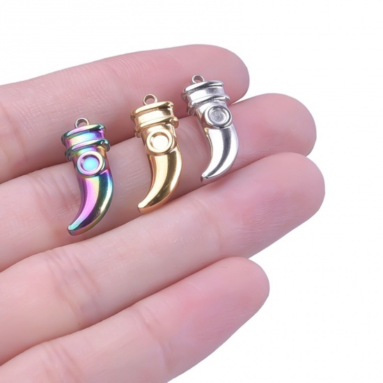 Immagine di 304 Acciaio Inossidabile Charms Coltello Multicolore 20mm x 10mm, 2 Pz