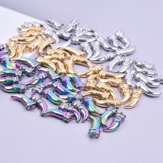 Immagine di 304 Acciaio Inossidabile Charms Coltello Multicolore 20mm x 10mm, 2 Pz
